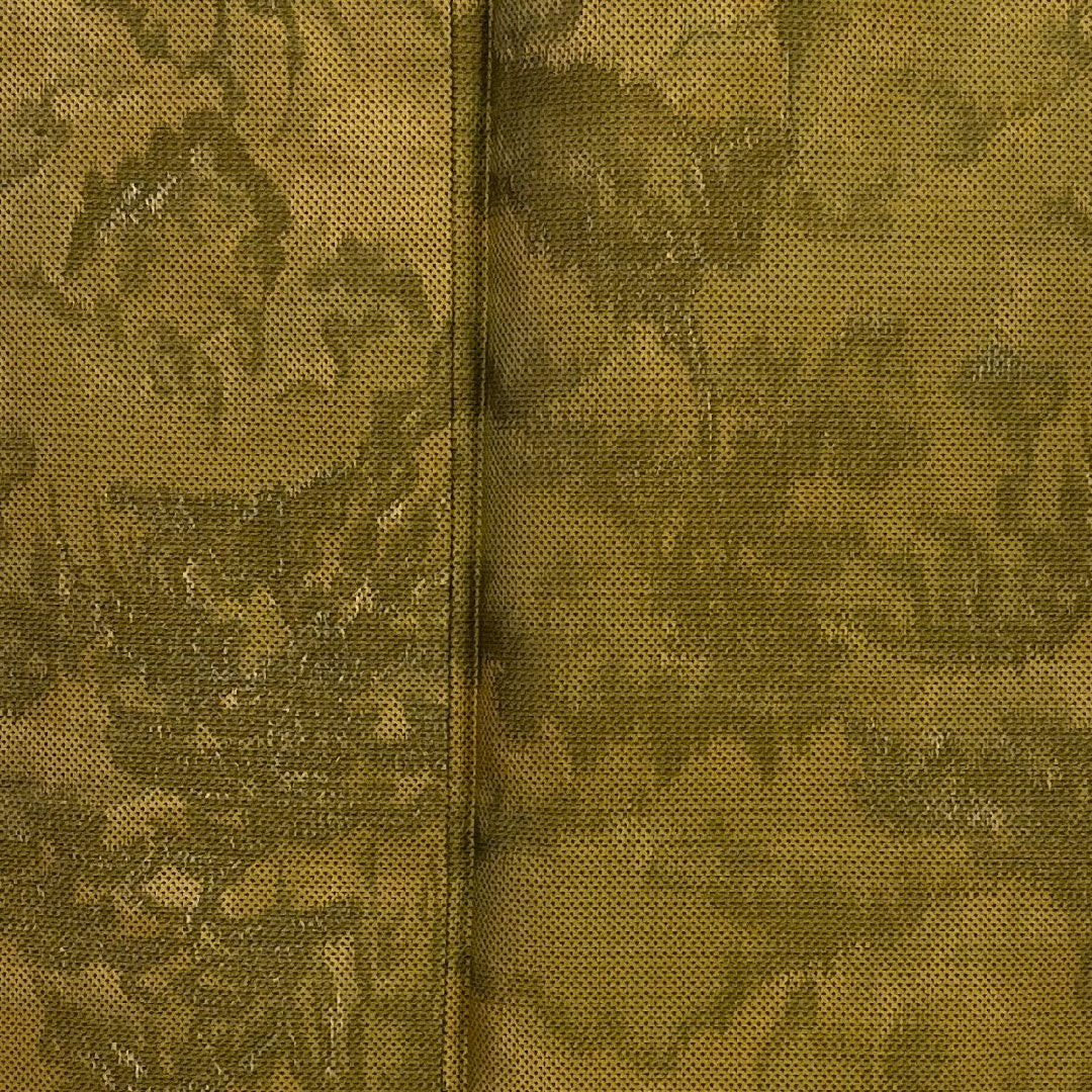 小紋 身丈159cm 裄丈64cm 袷  洗える着物 織ボカシ ポリ Sランク 黄系 1115000112323