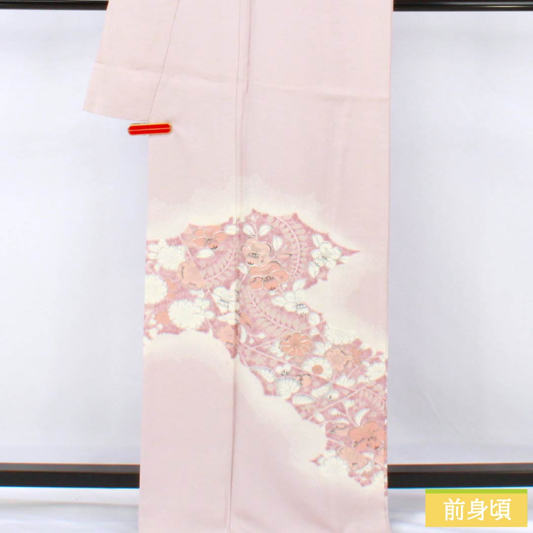 Visiting Kimono, Pure Silk, Grade A, Lined, Length 170.5cm, Sleeve Length 66cm, Cherry Blossom Color (Sakurairo), Tsujigahana Pattern, Pink, Product Number: 1112007163613