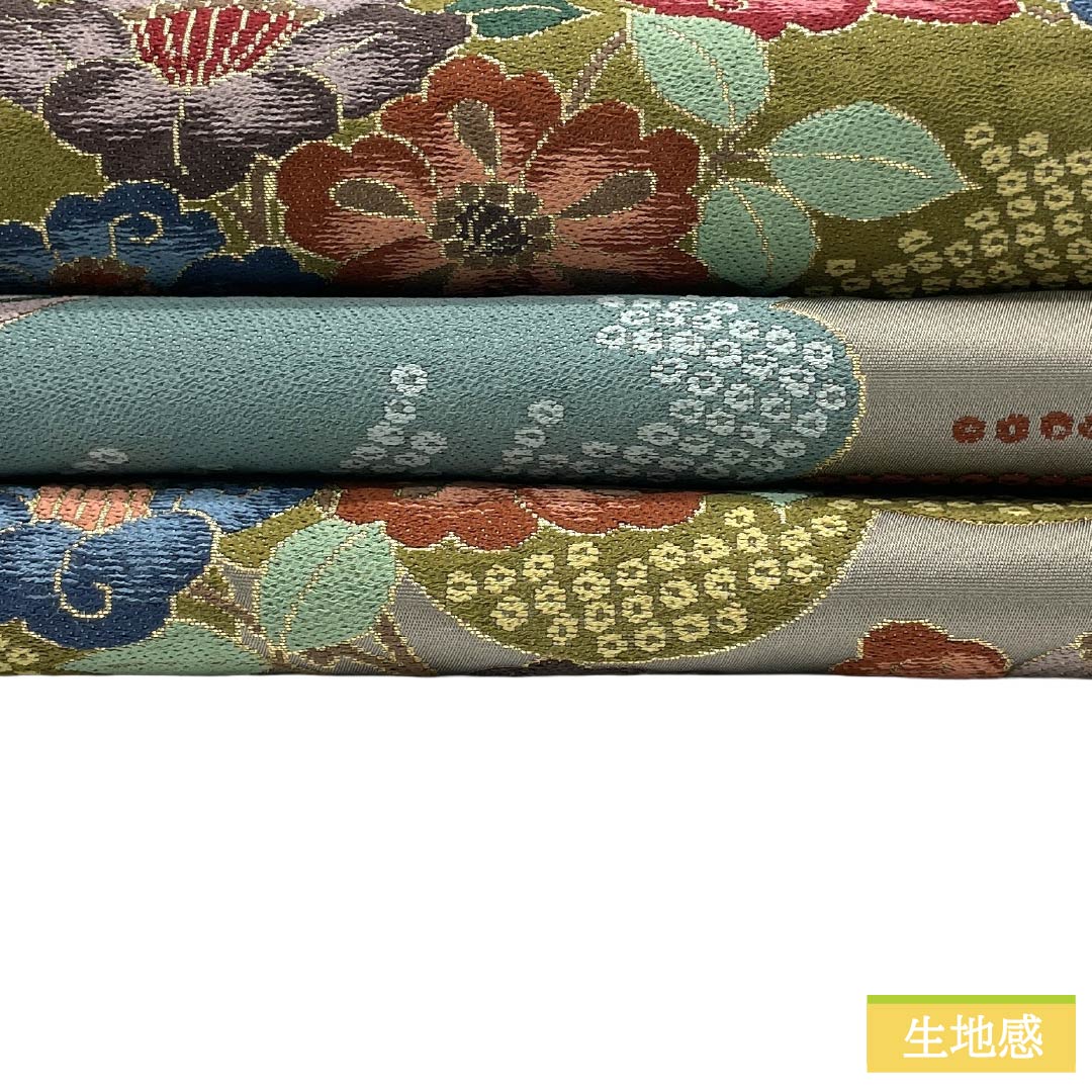 袋帯 正絹 Sランク 消炭鼠色（けしずみねずいろ） 西陣織 白綾苑大庭 留袖用 花柄 帯丈434cm 六通 フォーマル グレー系 1123018382322