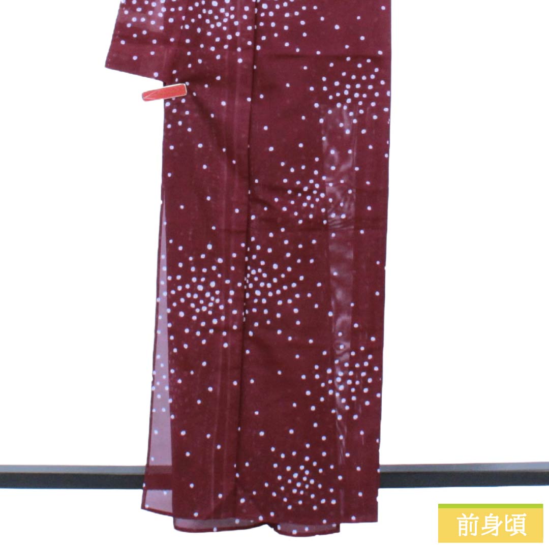 リサイクル着物】夏物 ポリエステル 小紋 Aランク 身丈162cm 裄丈63.5