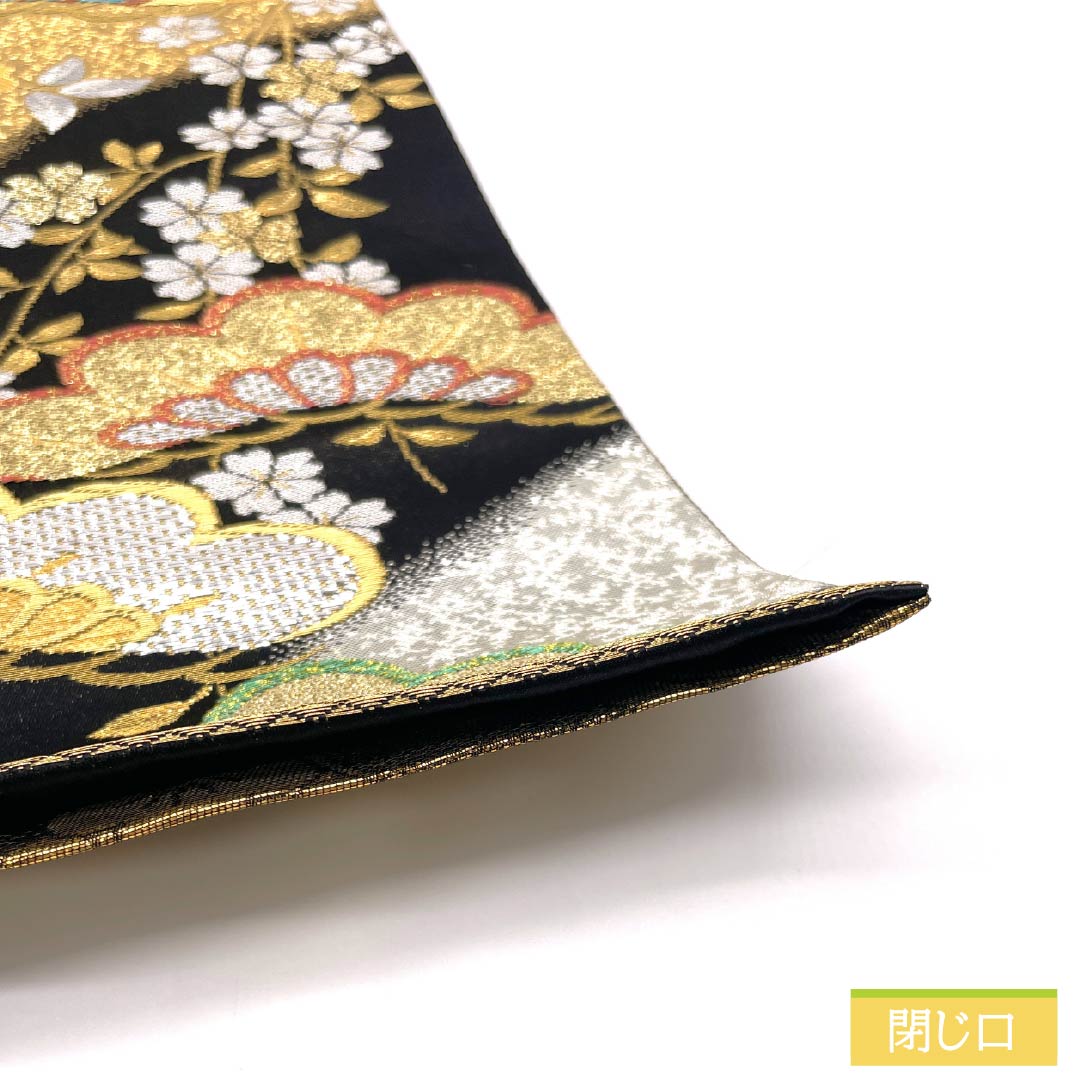 のりちーず出品10597 正絹 成人式 袋帯単品 リサイクル着物】袋帯 正絹 Sランク 振袖用 松島織物 桜 帯丈