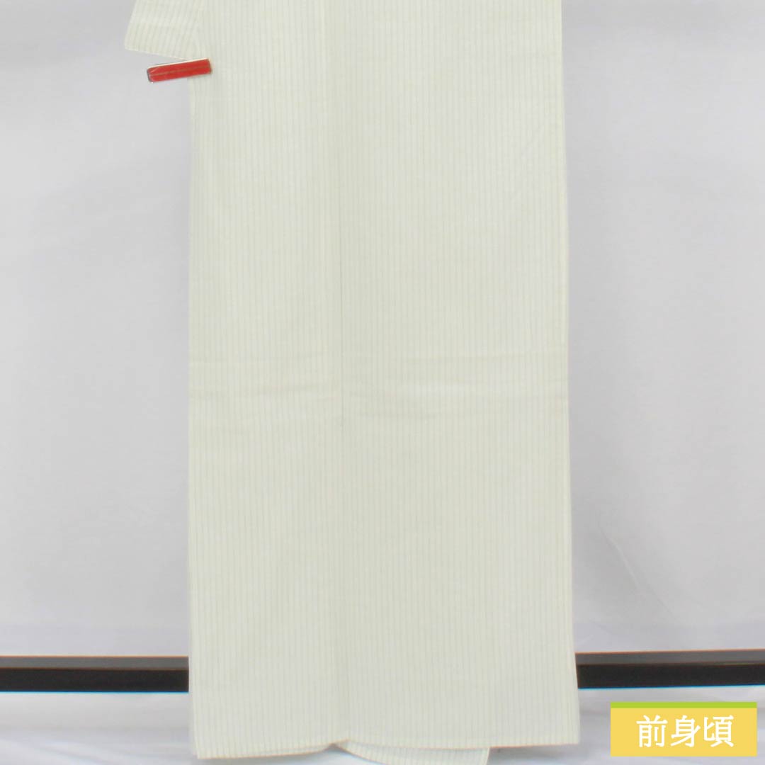 Cotton Yukata, Length 162cm, Sleeve Length 70cm, A Rank, Single Layer, White, Unohanairo (Unohana Flower) Stripes, 1118006683411