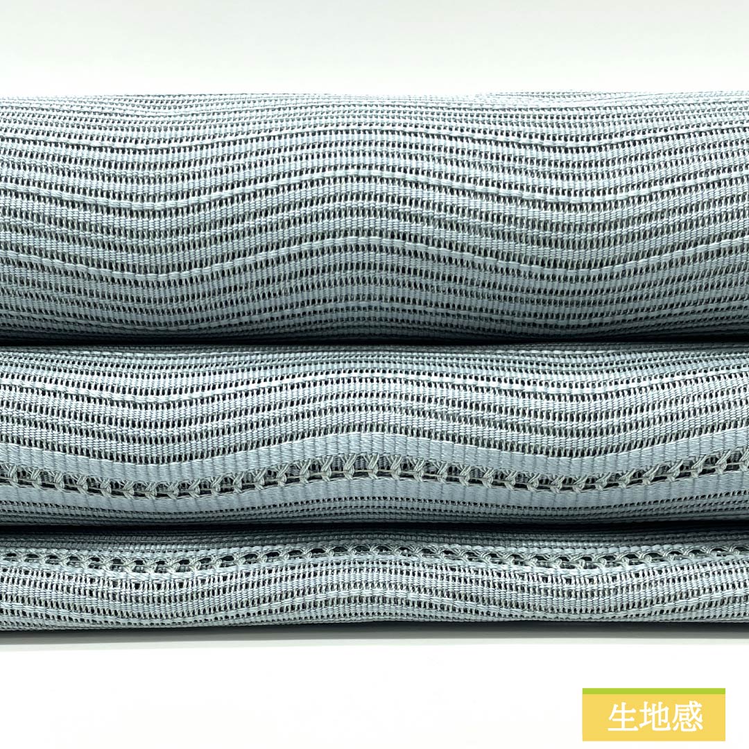 名古屋帯 沈香茶色（とのちゃいろ） 夏帯 抽象模様 帯丈365cm 正絹 Sランク ポイント柄 カジュアル 水色系 1124008622324 名古屋仕立て