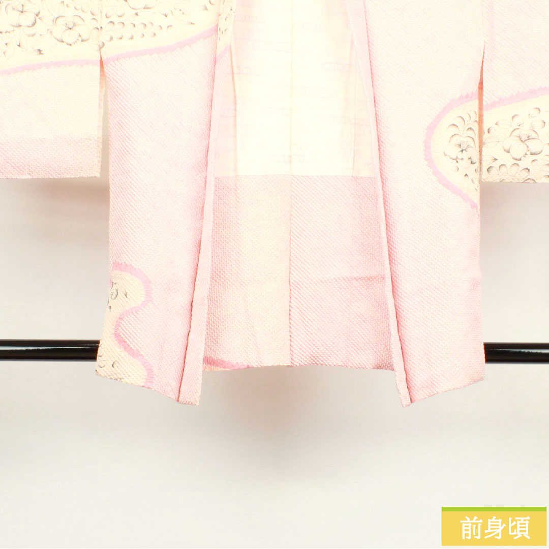 羽織 正絹 身丈80.5cm 裄丈64cm  桃色 総絞り 辻ヶ花 Aランク 袷 ピンク系 1117000703913