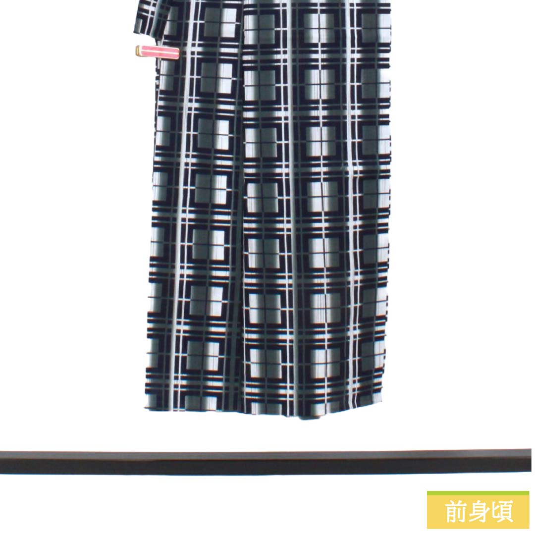 メンズ浴衣 木綿 Sランク 身丈145cm 裄丈68cm 格子 単衣 マルチカラー 1138000882428