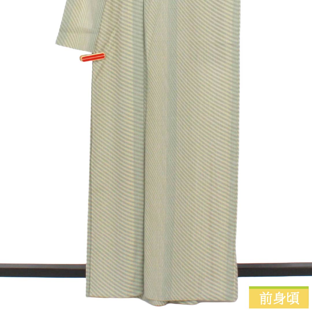 夏物 ポリエステル 小紋 Sランク 身丈163cm 裄丈64.5cm 抽象模様 洗える着物 絽 マルチカラー 1132003262428