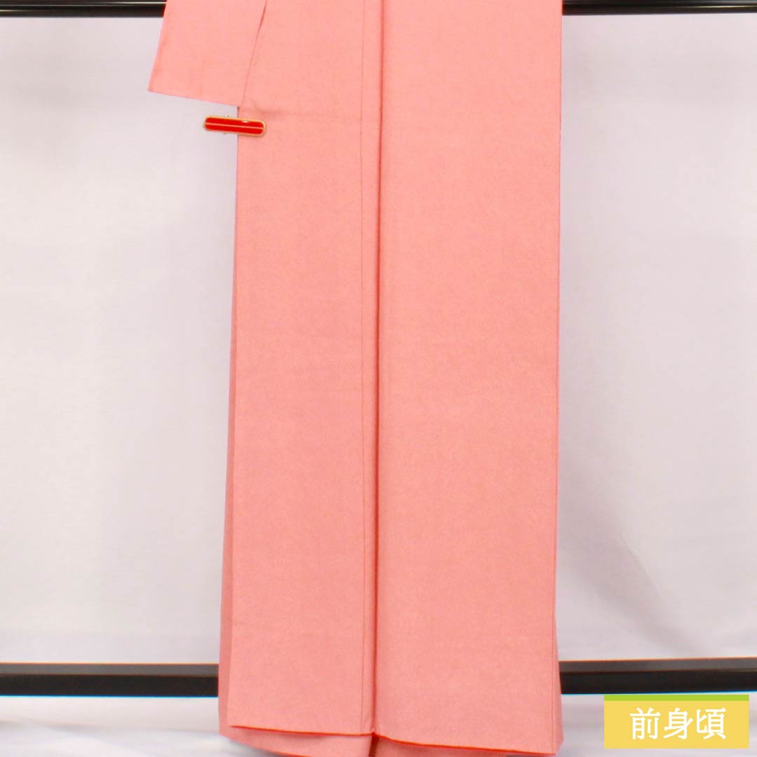 小紋 正絹 Aランク 身丈163cm 裄丈67.5cm 袷 中紅色（なかべにいろ） 江戸小紋 鮫柄 型染 赤系 1115007033412