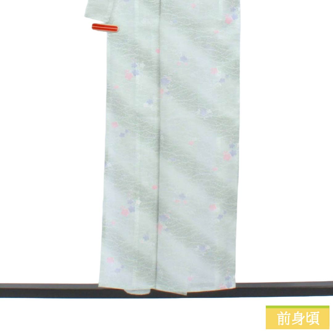 リサイクル着物】夏物 ポリエステル 小紋 Aランク 身丈153.5cm 裄丈