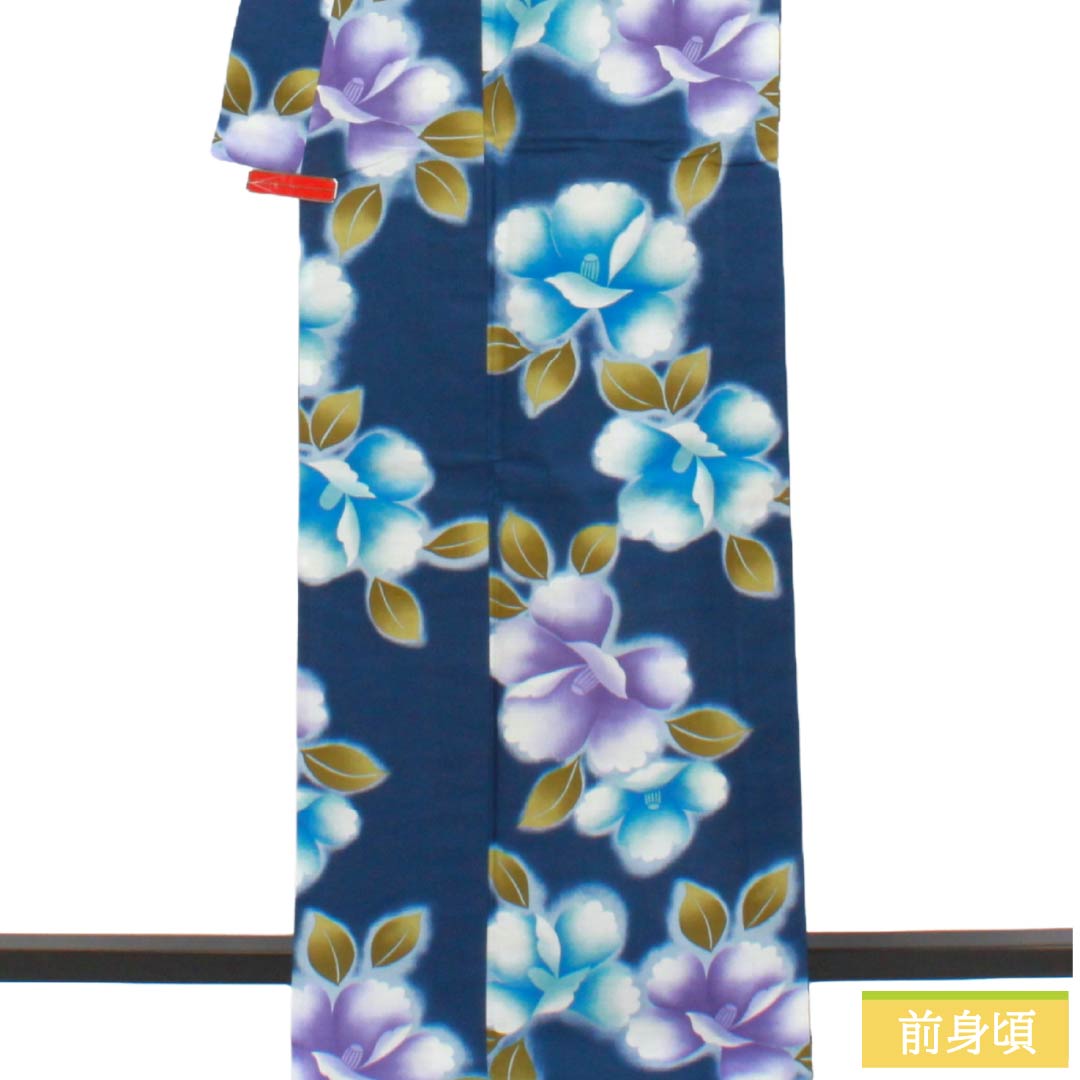 リサイクル着物】浴衣 木綿 Sランク 身丈167.5cm 裄丈65.5cm 韓藍色