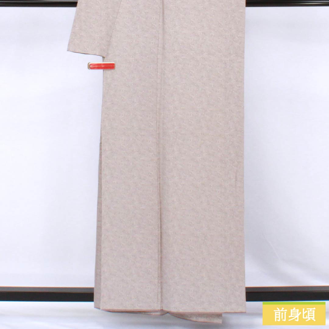 小紋 正絹 Sランク 身丈157.5cm 裄丈66cm 袷 灰桜色（はいざくらいろ） 型染 江戸小紋 二代目金田昇 金田染工 グレー系 1115007482322