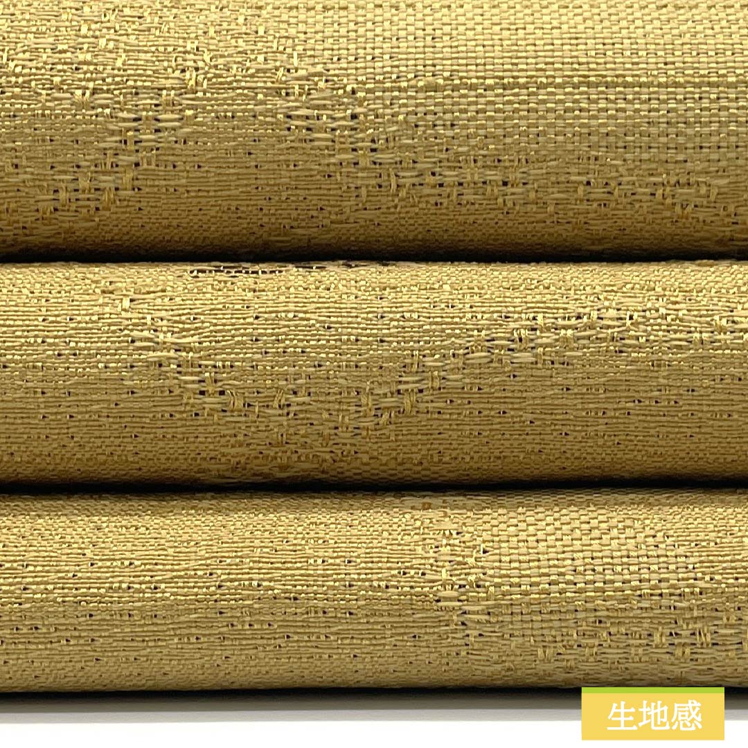 （京袋帯）名古屋帯 ポリエステル Sランク 麦藁色（むぎわらいろ） 京袋帯 野菜  帯丈384cm 全通 カジュアル 黄系 1124010952423 開き仕立て