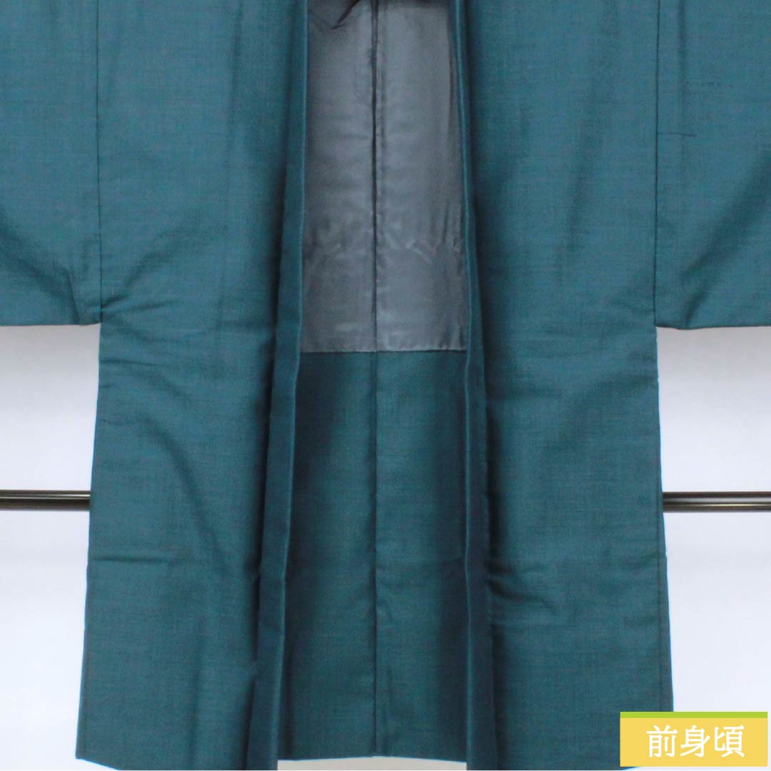 男物 ウール Bランク 身丈99cm 裄丈67cm 熨斗目花色（のしめはないろ） ウール 青系 1119001434117