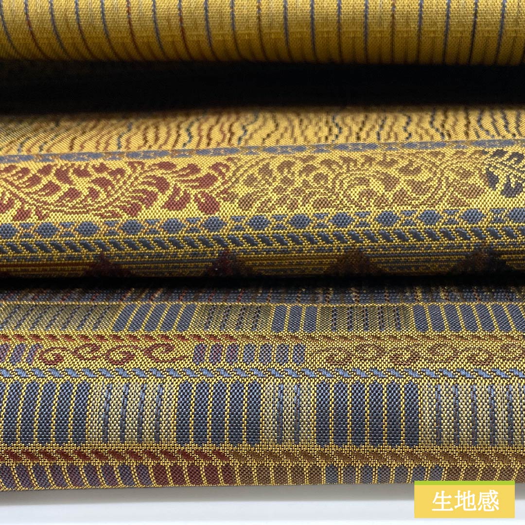 Nagoya obi, pure silk, mokuranjikiro (Mokuranjikiro), geometric pattern, long, obi length 370cm, S rank, full length, casual, brown, 1124006302314, Nagoya style