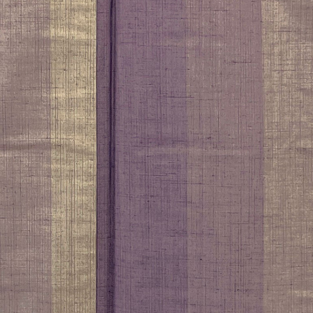 紬 身丈155cm 裄丈63cm 縞模様 手織り 正絹 Sランク 袷 紫系 1116000992320