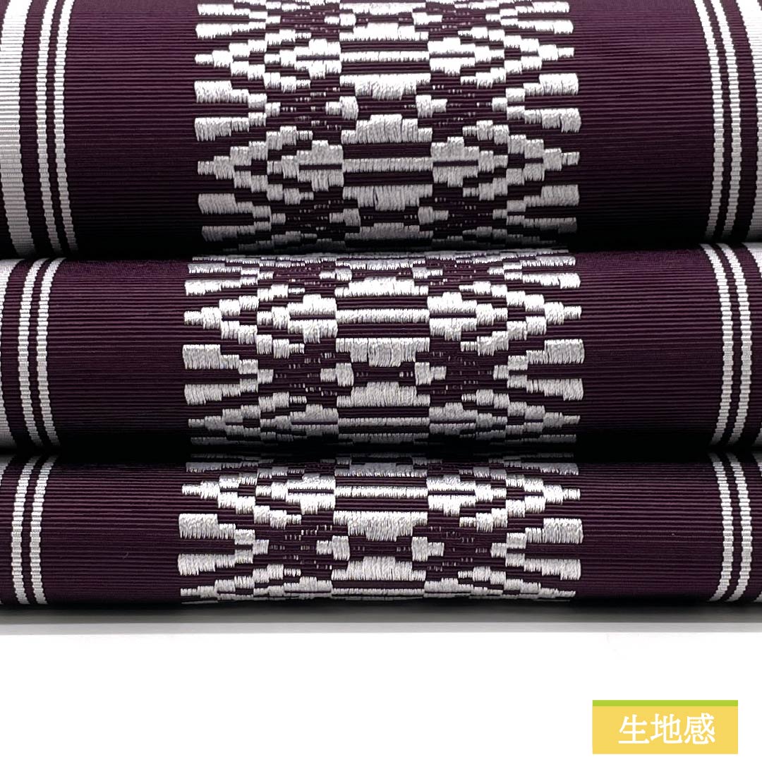 美品 名古屋帯 羅 紫 長さ3m47cm 正絹 お洒落 仕立て上がり 美品 名古屋