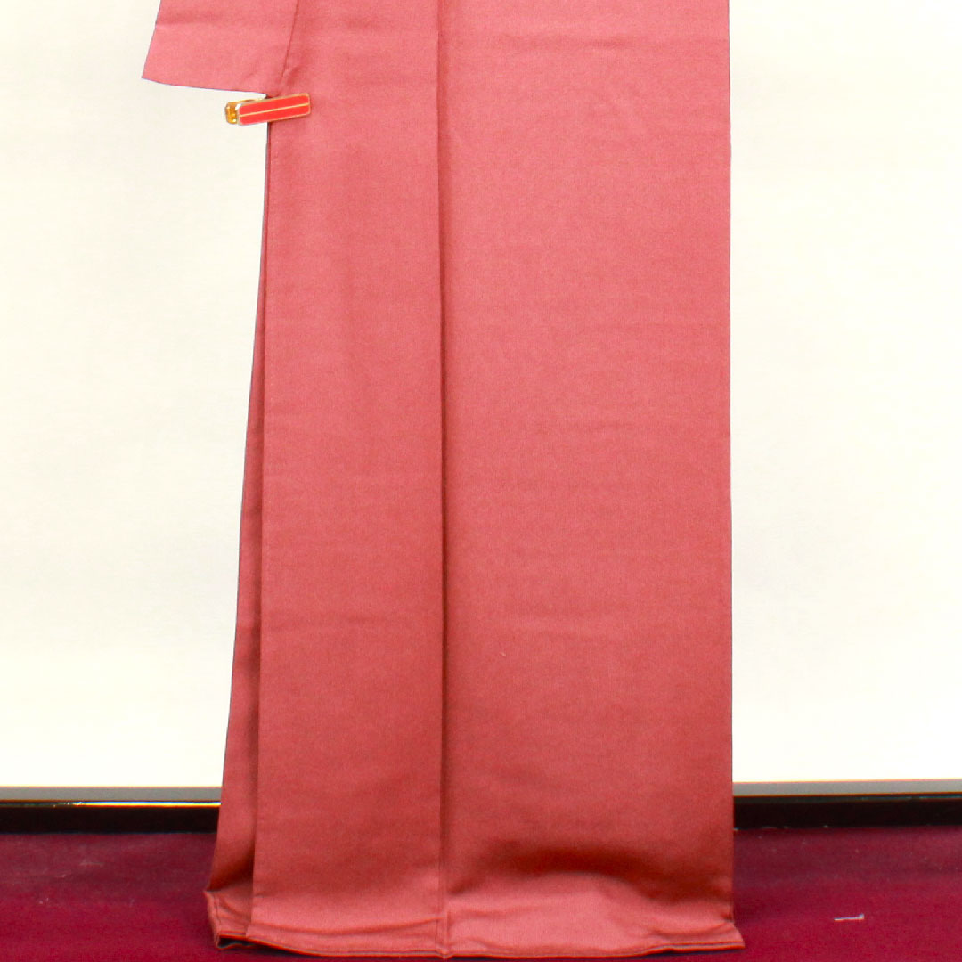 小紋 身丈172cm 裄丈67.5cm 袷  蘇芳色 江戸小紋 草木染 行儀  正絹 Sランク 赤系 1115003502612