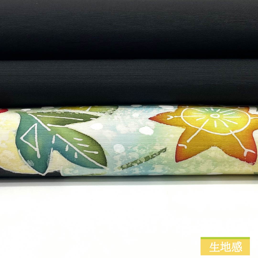 名古屋帯 正絹 Bランク 塩瀬 染め帯 草花模様 帯丈388cm ポイント柄 カジュアル 黒系 1124009824410 名古屋仕立て