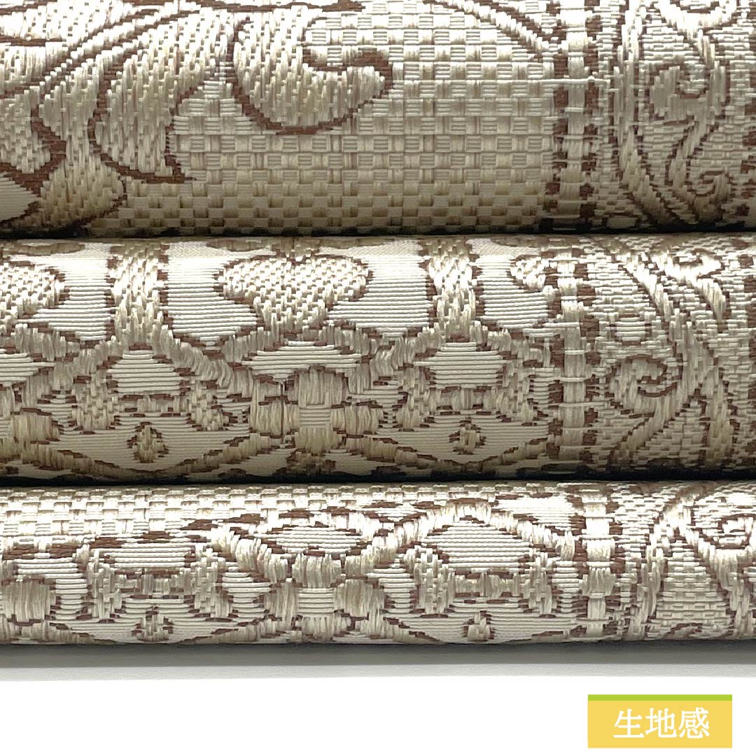 名古屋帯 正絹 Sランク 胡粉色（ごふんいろ） 博多織 抽象花 帯丈355cm 六通 カジュアル ベージュ系 1124009262325 松葉仕立て