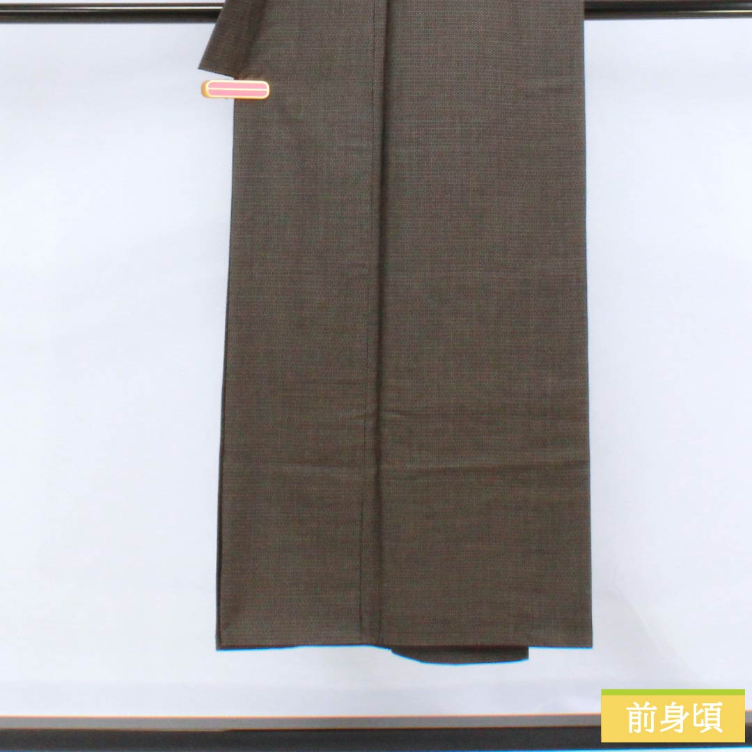 男物 正絹 Sランク 身丈143cm 裄丈67cm  亀甲模様 アンサンブル 袷 黒系 1119000942410