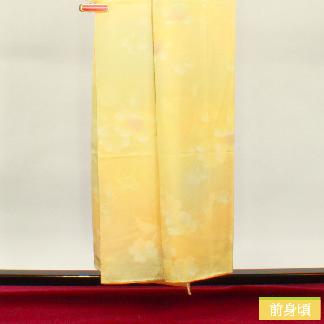 小紋 正絹 身丈153.5cm 裄丈63cm 袷 ボカシ染 花模様 Sランク グラデーション系 1115004032299