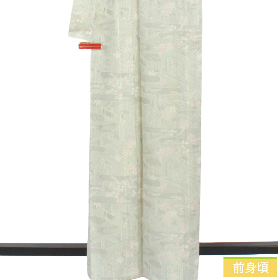 リサイクル着物】夏物 ポリエステル 小紋 Aランク 身丈163.5cm 裄丈