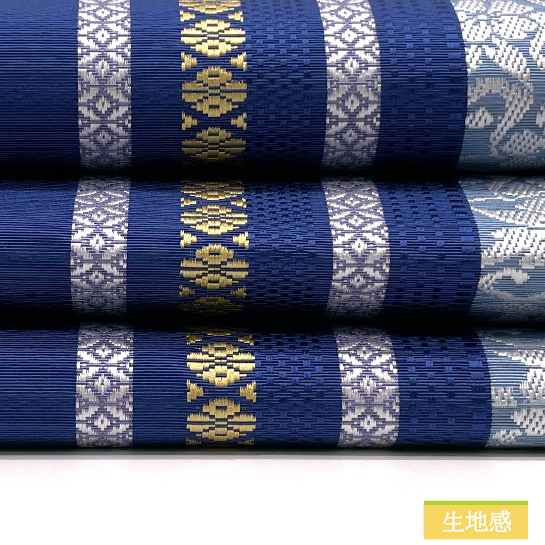 （新品未使用品）名古屋帯 正絹 NEWランク 濃桔梗色（こいききょういろ） 博多織 本場筑前博多織 八寸名古屋帯 帯丈367cm 全通 カジュアル 青系 1124009641317 松葉仕立て