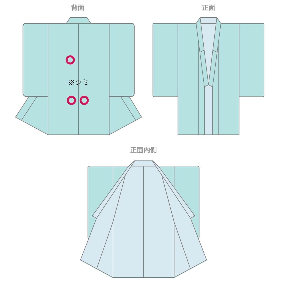 メンズ襦袢 正絹 Sランク 身丈141cm 裄丈73cm 移色（うつしいろ） 風景画 袷 青系 1140000902417