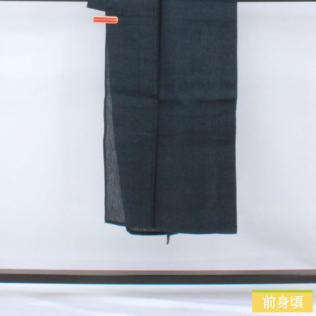 Men's linen kimono, S rank, length 141.5cm, sleeve length 65cm, dark navy blue (noukon-iro), shrunken, single layer, navy blue, product number 1119001492418