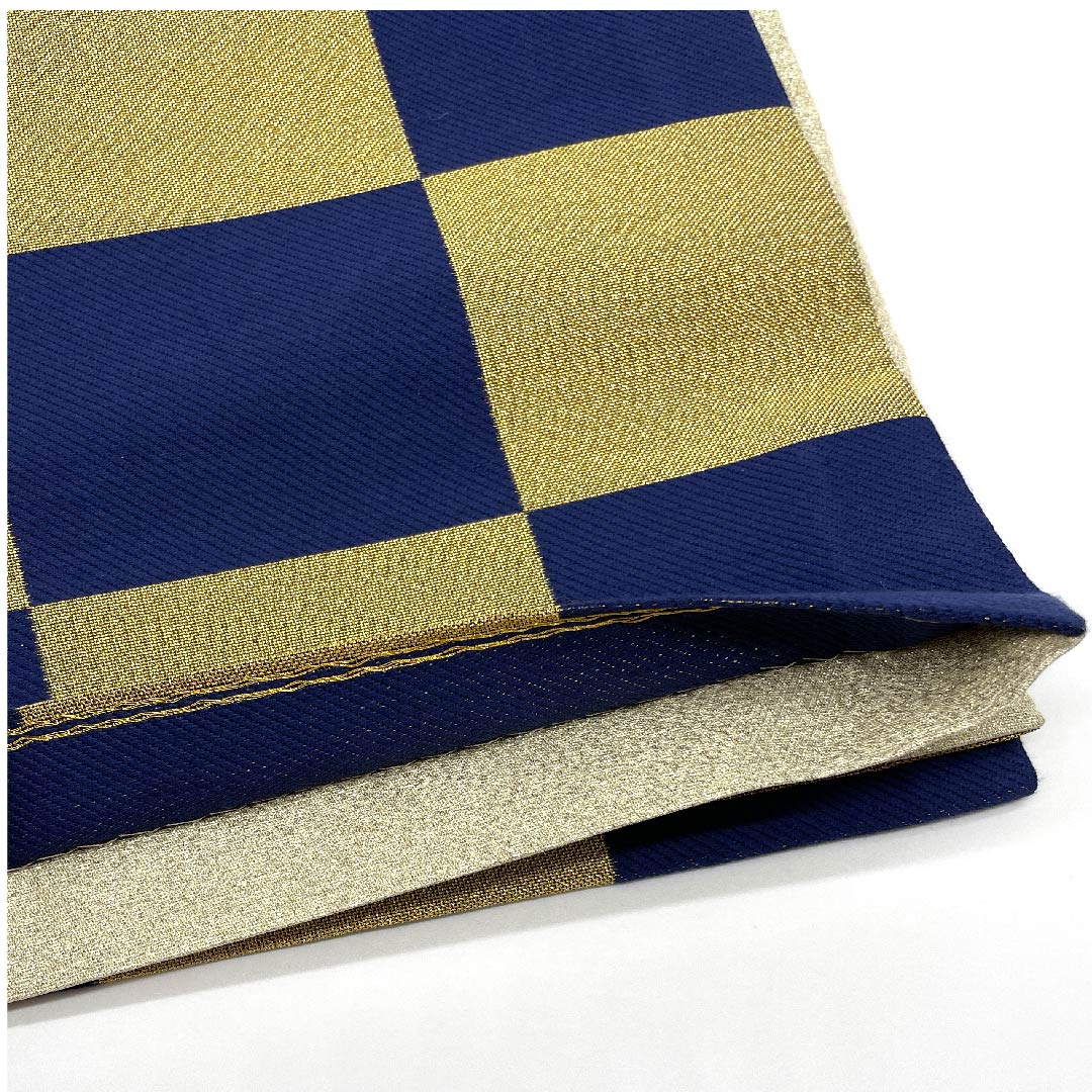 袋帯 金色 振袖用 市松 帯丈448cm 正絹 Sランク 六通 フォーマル 金系 1123006302321