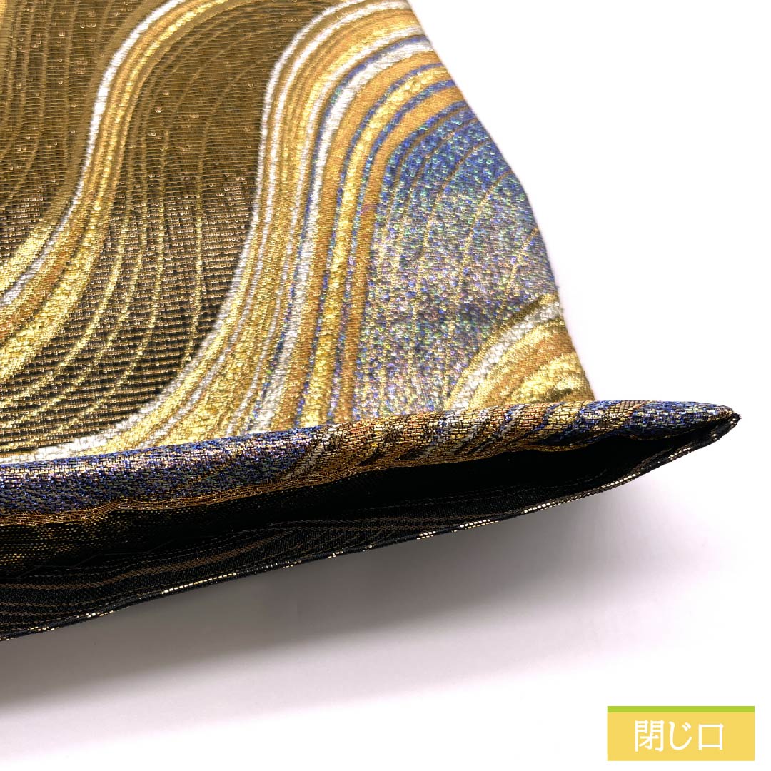 Fukuro Obi, Pure Silk, For Furisode, Flowing Water, Length 432cm, S Rank, Six-way, Formal, Gold, 1123013552321