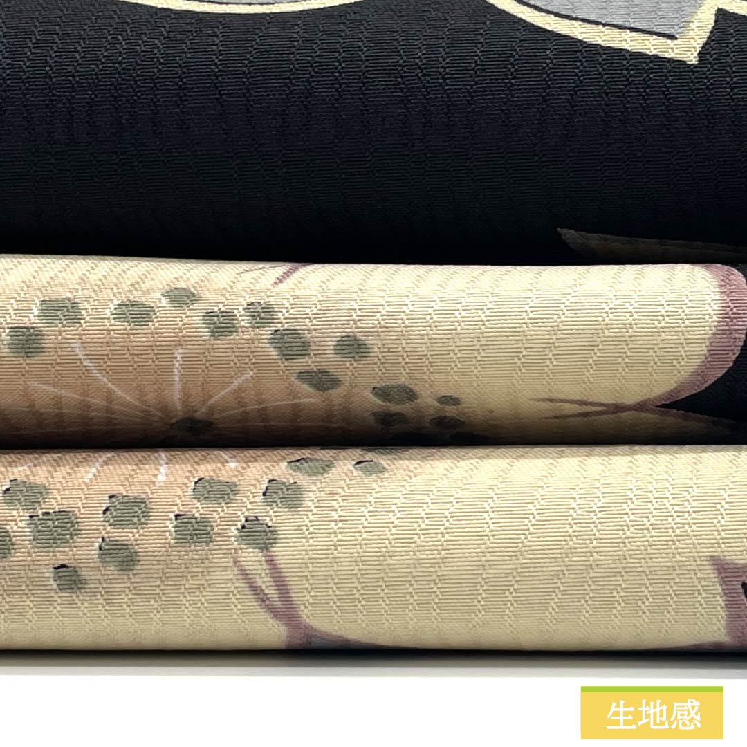 （京袋帯）名古屋帯 ポリエステル Sランク 京袋帯 染め帯 桜  帯丈396cm 全通 カジュアル 黒系 1124010932410 開き仕立て