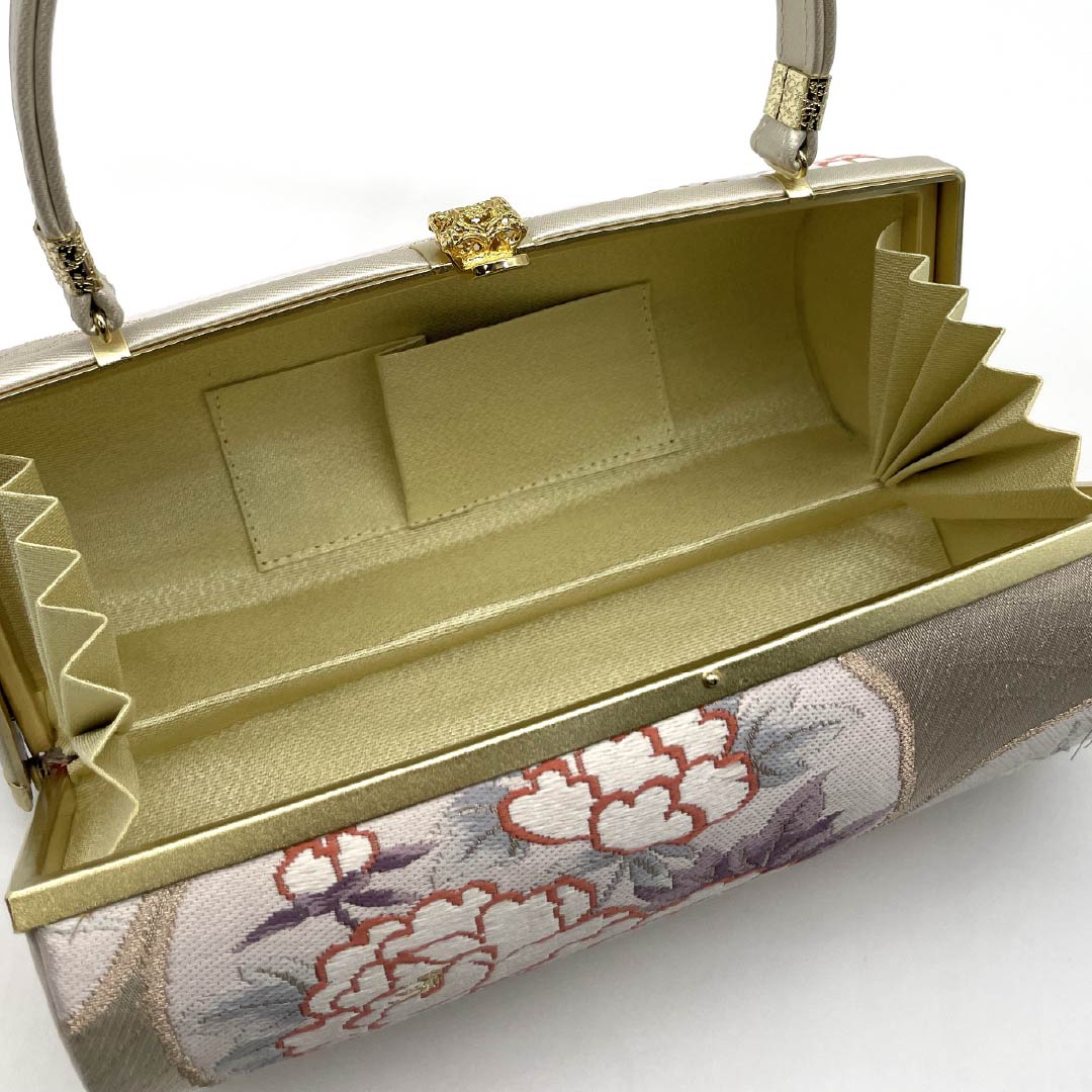 （新古品）草履バッグセット フォーマル Aランク 花模様 帯地 Mサイズ 金系 1133000443321