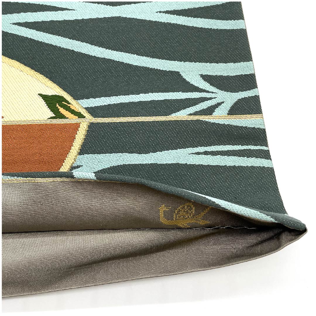 袋帯 消炭鼠色（けしずみねずみいろ） 白綾苑大庭 花柄 帯丈440cm 正絹 Sランク 六通 フォーマル グレー系 1123009362322