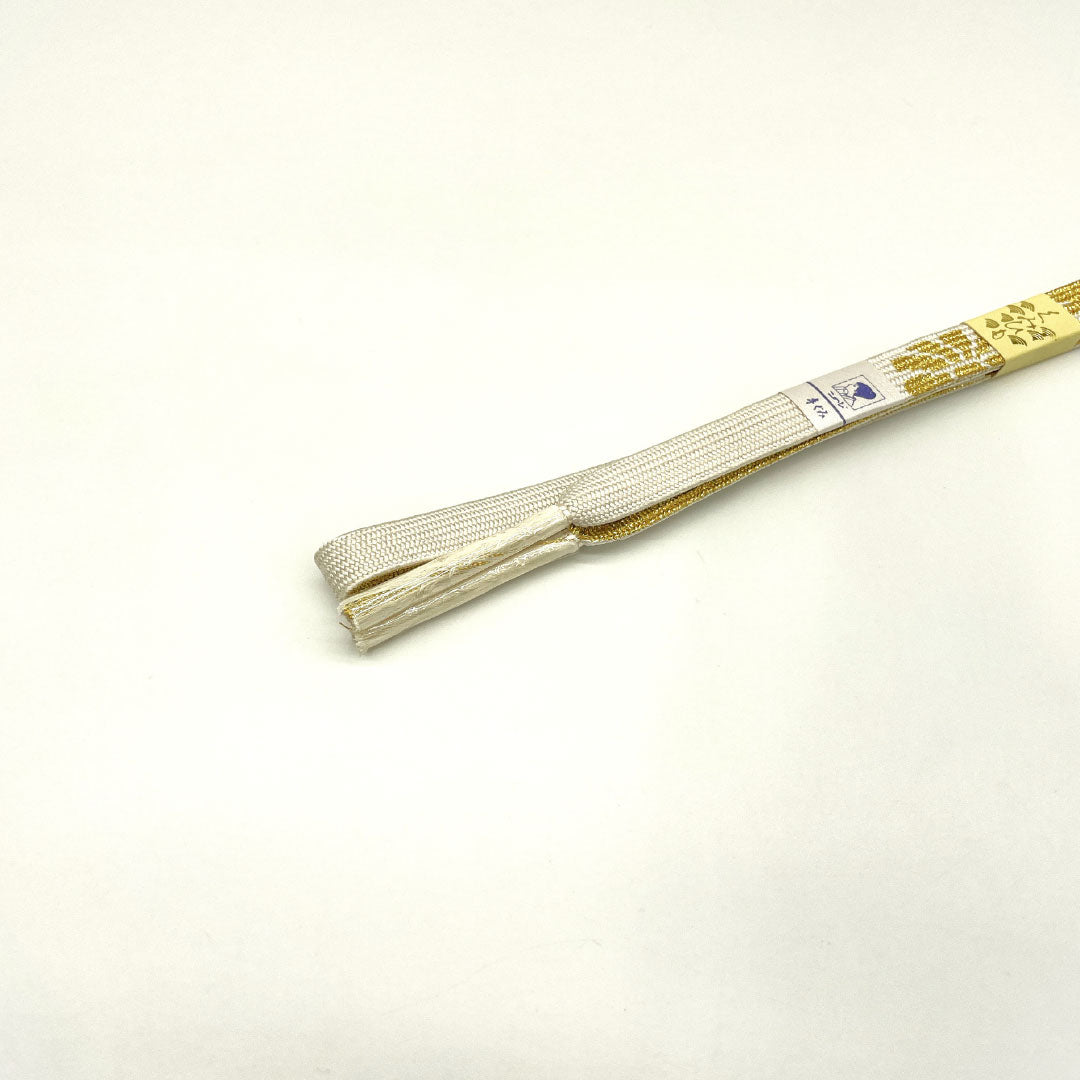 （新古品） 帯締め・帯揚げセット 正絹 NEWランク 白色（しろいろ） 留袖用 古典柄 扇 長さ約162cm 幅約1.7cm フォーマル 白系 1141000401311
