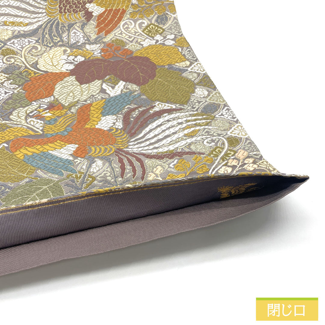 袋帯 正絹 Aランク 薄墨色（うすずみいろ） 唐織 鳳凰 観世錦 スーパー鈴ガード 帯丈434cm 六通 セミフォーマル グレー系 1123016453322