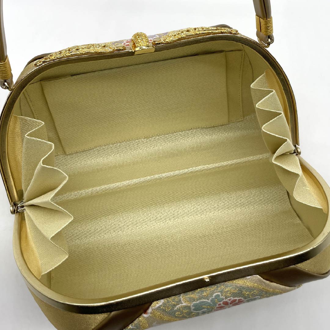 新古品 訪問着・礼装用 帯地 草履・バッグ セット Zs1002チョコ