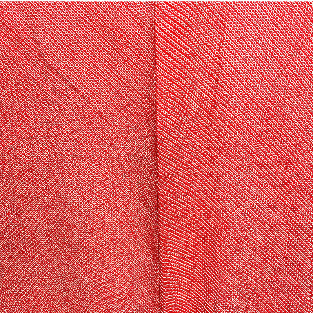日本製　高級正絹　初着【訳あり品】 Prices down3】【中古品】羽織 「オレンジ暈し 格子」 正絹