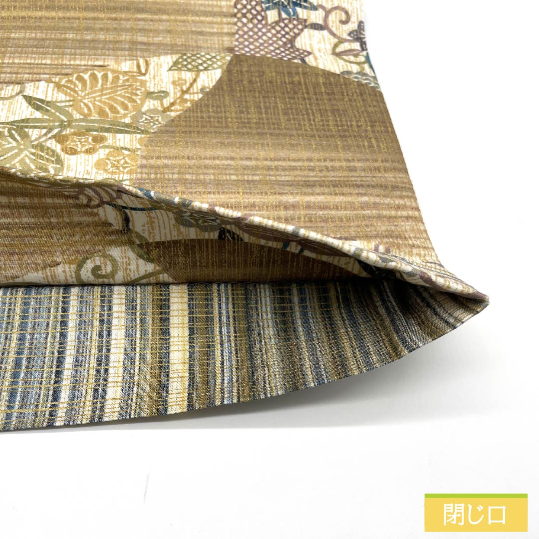 袋帯 正絹 葵 菊 紅葉 帯丈446cm Sランク 六通 カジュアル グラデーション系 1123013032399