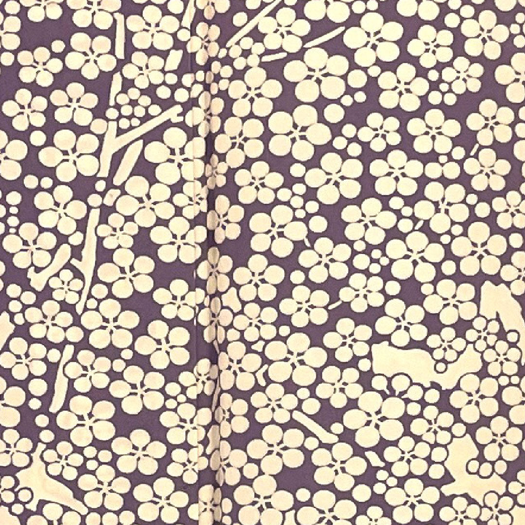 小紋 身丈154cm 裄丈62cm 袷  梅  正絹 Sランク 紫系 1115001492220