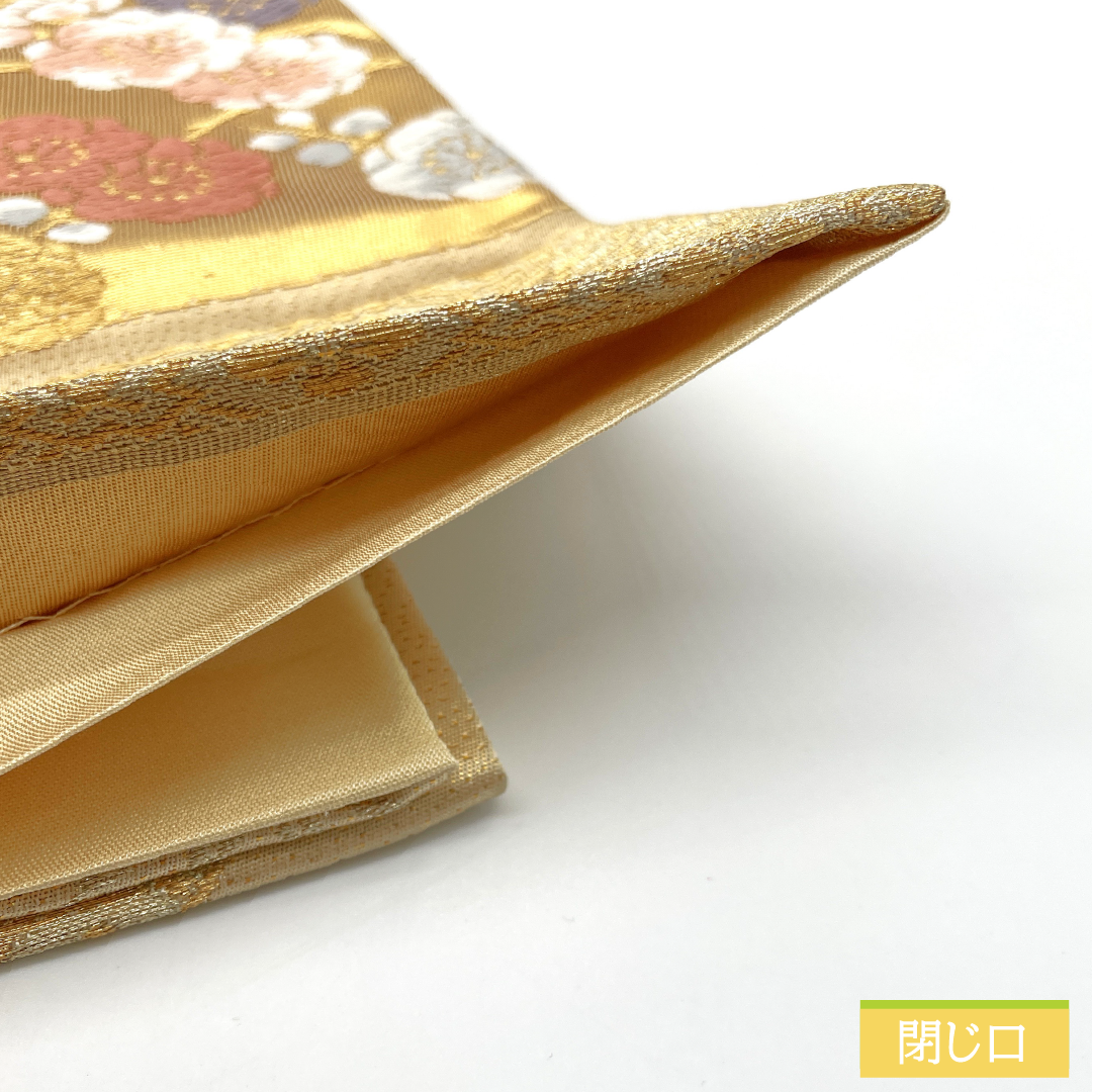 袋帯 正絹 Aランク 西陣織 エ霞 梅 竹 吉祥文様 帯丈430cm 六通 フォーマル 金系 1123017303321