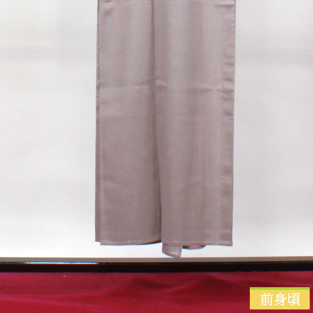 夏物 正絹 小紋 身丈148.5cm 裄丈61cm 灰桜色（はいざくらいろ） 縞 しつけ糸付き 未使用品 絽 Sランク グレー系 1132001842122