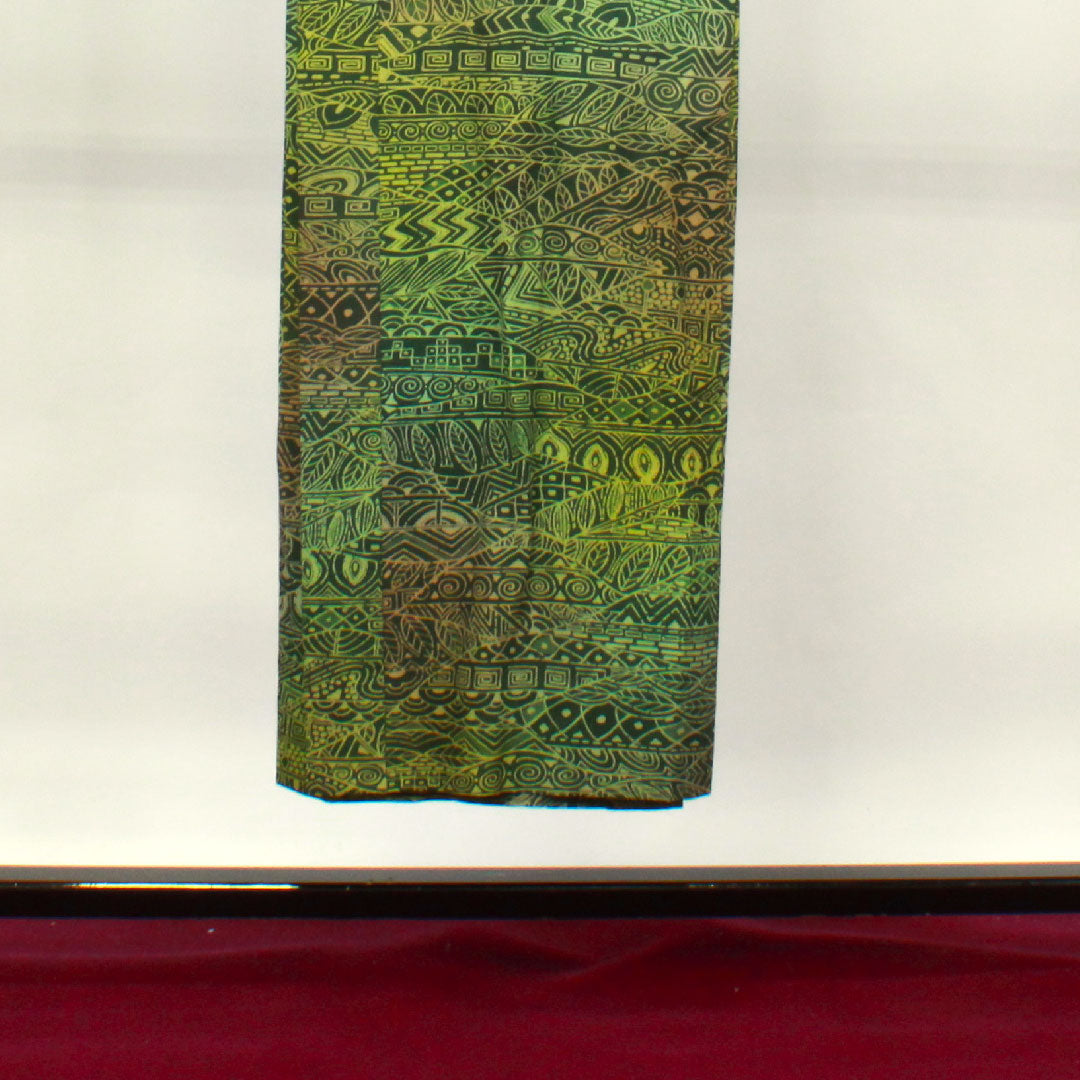 長襦袢 正絹 身丈148cm 裄丈70cm 単衣  男物 抽象模様 ボカシ染  Sランク 緑系 1129000582819