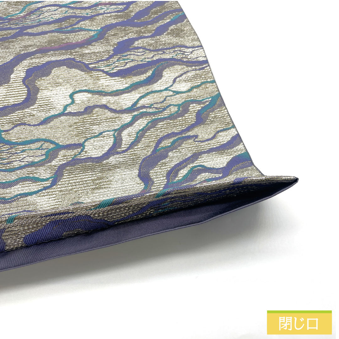 袋帯 正絹 Sランク 引箔 西陣織 新はじく加工 帯丈448cm ポイント柄 セミフォーマル 銀系 1123016442322