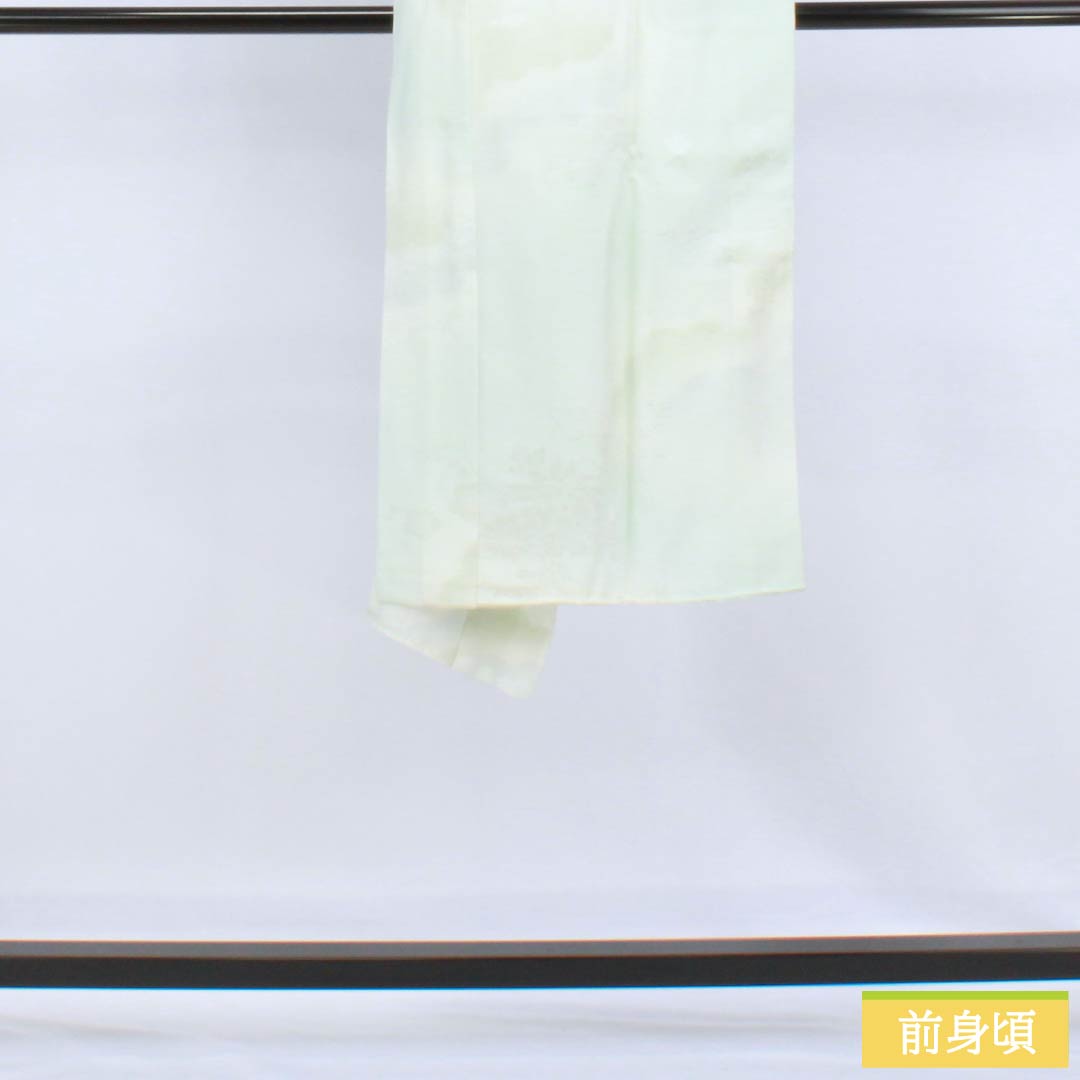 長襦袢 正絹 Sランク 身丈116cm 裄丈61cm 袷 ボカシ染 吉祥文様 半衿付き 緑系 1129000762119