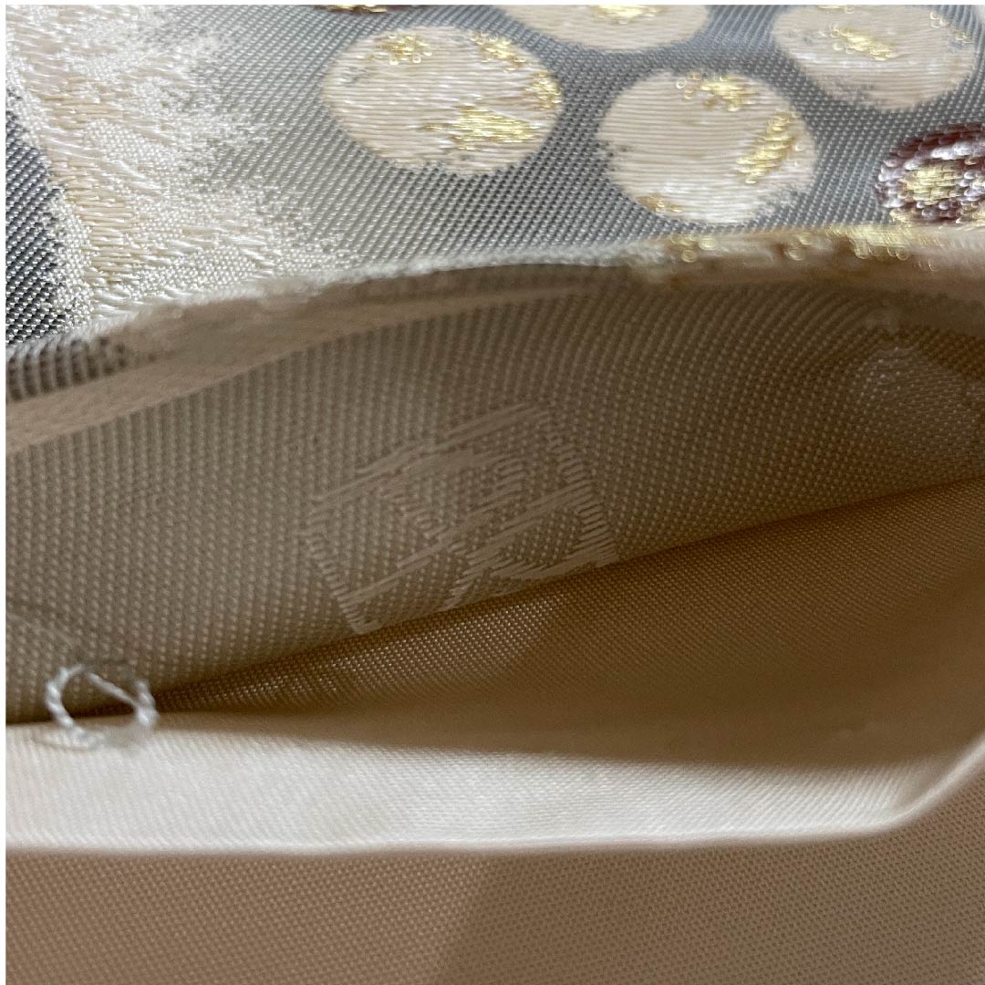 袋帯 水銀色（すいぎんいろ） 加納幸 幾何学模様 帯丈434cm 正絹 Sランク 六通 セミフォーマル グレー系 1123008582322