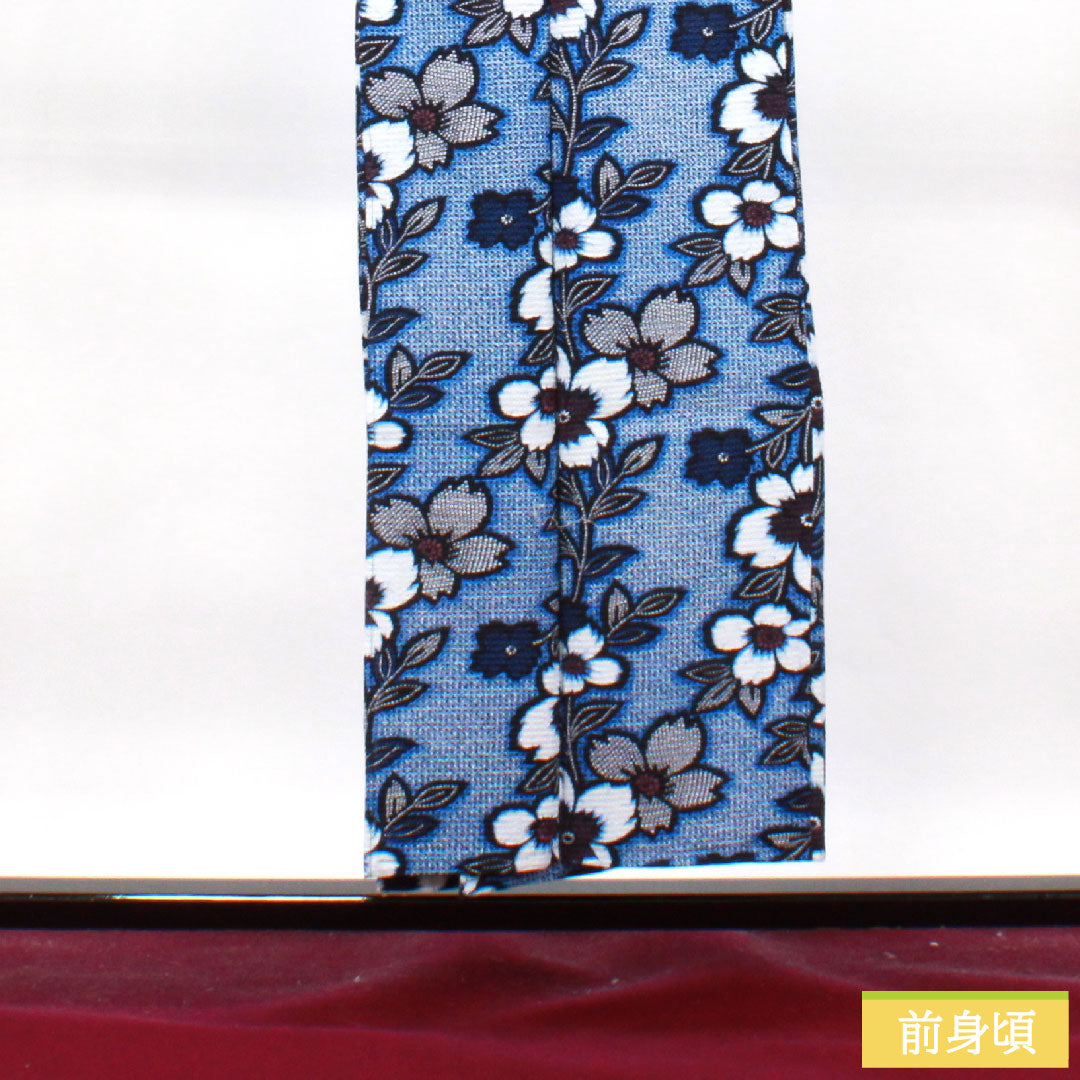 Yukata Cotton Length 152.5cm Sleeve length 64cm S rank Single layer Navy Deep navy Ripple Abstract flower 1118004742218