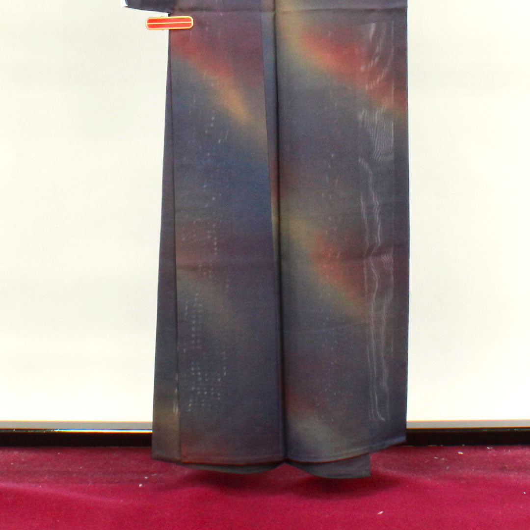 夏物 正絹 色無地 身丈158cm 裄丈64.5cm  ボカシ模様 しつけ糸付き 未使用品 絽 Sランク グラデーション系 1132000632399