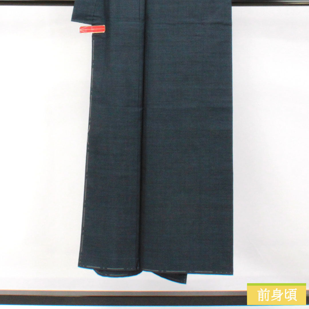 Men's silk S-rank kimono, length 146.5cm, sleeve length 67cm, Oshima Tsumugi 100 tortoiseshell weave, basting thread included, lined, navy blue, product number 1119001832418