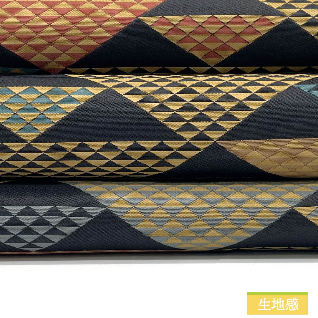 （京袋帯）名古屋帯 ポリエステル Sランク 京袋帯 鱗   帯丈378cm 全通 カジュアル 黒系 1124010912310 開き仕立て