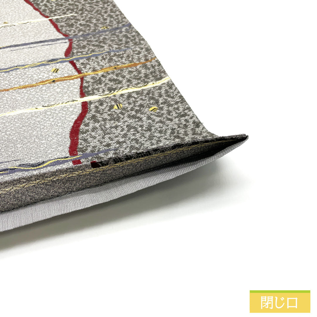 リサイクル着物】袋帯 正絹 Sランク 抽象模様 西陣織 帯丈444cm 六通